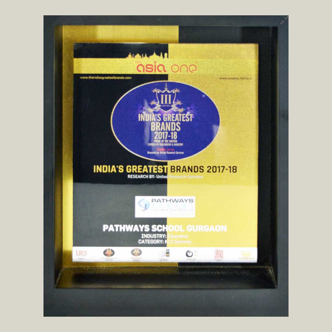 Awarded India's Greatest Brands Asia One Pathways School Gurgaon