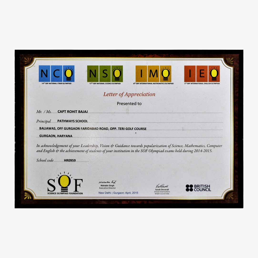 Science Olympiad Foundation Pathways School Gurgaon